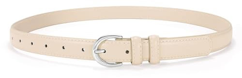 VONMELLI Mode ledergürtel damen klassischer Dekorativen taillengürtel damen Verstellbarer gürtel damen Retro Taillengürtel für Jeans Hosen Kleider Mit einseitiger Gurtschnalle Begie S