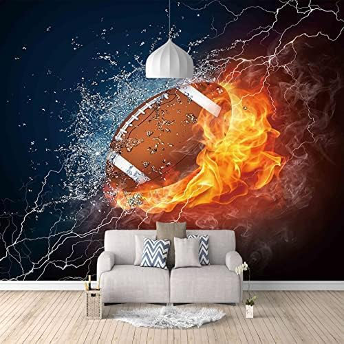 XLMING Affiche Flamme Rugby Papiers Peints 3D Maison Salle à Manger Canapé Chambre Salon TV Mur-300cm×210cm