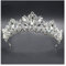 HAODUOO Silber Farbe Kristall Hochzeit Tiara Königin Krone for Sommer Frauen Braut Haar Schmuck Zubehör Krone Schmuck Hochzeit Diadem(Silver)