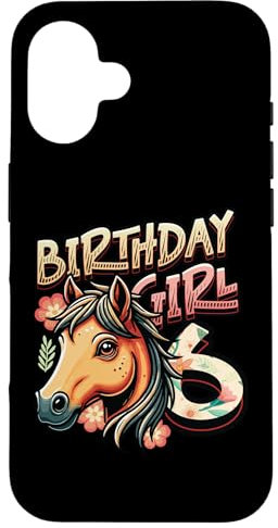 Hülle für iPhone 16 6. Geburtstag Party Mädchen 6 Jahre Geburtstag Mädchen Pferd