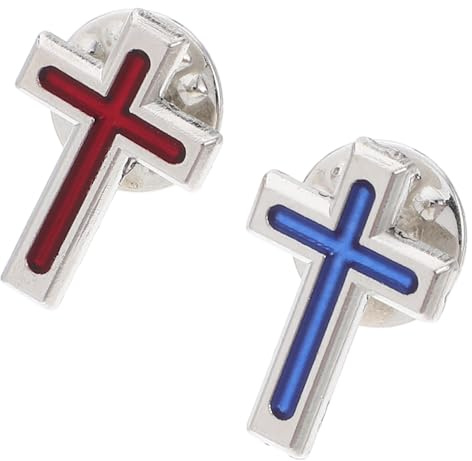 Kreuz Anstecknadel mit Zinklegierung, 2 Stück Elegante Broschen | Religiöse Anstecknadel, Christlicher Pin für Taufen und Formelle Anlässe, Leicht zu Befestigen