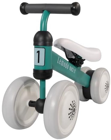 Lemodo Laufrad Mint - Lauflernrad Ab 1 Jahr, Baby Balance Fahrrad Ohne Pedale, Stabiler Metallrahmen, Erstes Rutschfahrzeug Mit 4 Rädern, Max. Belastung 50kg