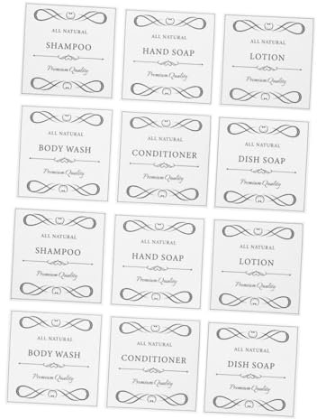 UTHCLO 12stücke Selbstklebende Etiketten Für Seifenspender wasserdichte Aufkleber Für Handseife Duschgel Und Shampoo-Flaschen Im Badezimmer Stilvoll Und Funktional Zur Einfachen