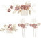 ZORVUJI Fermagli per Capelli Rosa-Oro Matrimonio - 4 Pezzi Pettine per Capelli con Perle e Strass, Accessori per Capelli da Sposa per Damigelle