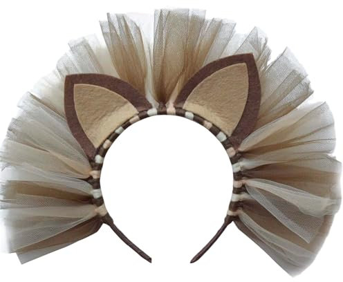 PEPWE Serre-tête à oreilles marron pour Halloween, cosplay, accessoires de costume pour enfants et adultes, bandeau animal de dessin animé
