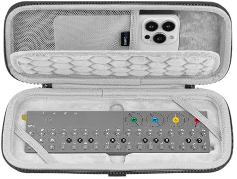 Geekria Hartschalen-Reise-Tragetasche, kompatibel mit Teenage Engineering OP-Z Portable Sequencer, Synthesizer, Drum Machine Bag (Dunkelgrau)