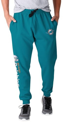 FOCO NFL Herren Offiziell lizenzierte Team-Farbe, Primär-Logo, Helm, Fußball, Sweatpants, Miami Delfine, Groß