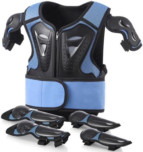 Équipement de Protection Integral pour Enfants, Veste Sportive Adjustable avec Protège-Coudes et Genoux pour Vélo, Skate, Trottinette