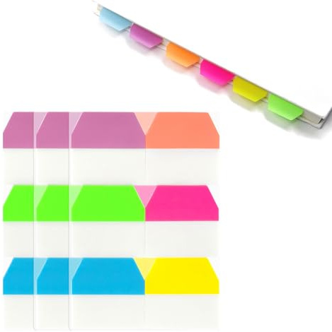 360 Pcs Page Markers Tabs,6 Colors Book Sticky Index Post Tabs Page Markers,Writable Repositionable Labels for Office School Reading Notes Classify Files Books Annotation,Smooth Surface Easy Write