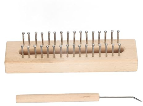 Jeffergarden Stickbräda med Krok, Bokträmaterial, Enkel Stickupplevelse, för Nybörjare och Familjeaktiviteter