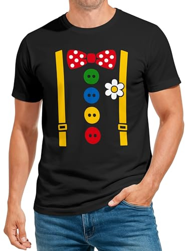 MoonWorks® Herren T-Shirt Clownkostüm Aufdruck Fasching Karneval Ersatz Verkleidung Last Minute Faschingskostüme Männer Funshirt