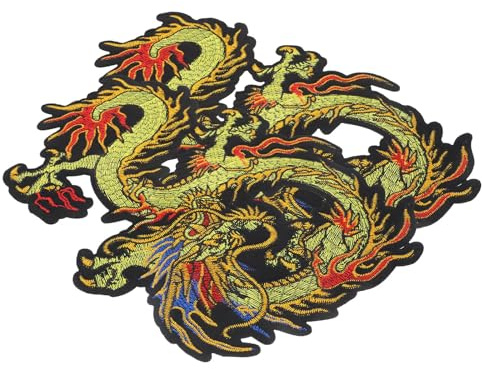 MINAOLULUS Kleiderreparaturflicken 2 Stück Drachen Aufnäher zum Aufnähen Hosen und Taschen Praktische Applikationen für Freizeit und Alltag