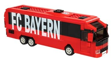 FC Bayern München Klemmbausteine Mannschaftsbus (Rot) I 340 Teile Bausatz für Kinder ab 6 Jahren I Kompatibel mit Klemmbaustein-Systemen I Offiziell lizenziert