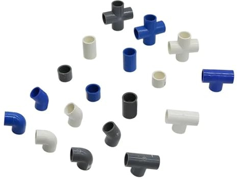 Raccordo for tubo di alimentazione dell'acqua in PVC, raccordo a T, croce, gomito dritto, connettore uguale, diametro interno 20 mm, giunto in plastica, adattatore for irrigazione(Wit,Tee connector)