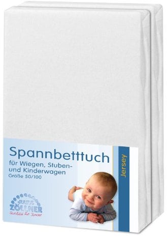 Julius Zöllner 8350013991 Jersey Doppelpack Spanntücher 50/100, weiß