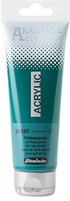 Schmincke - AKADEMIE Acryl color, Phthalogrün in 120 ml-Tube, 23551012, feine Künstler-Acrylfarbe, brillant, hoch lichtecht und kadmiumfrei, für Acrylmalerei, Mixed Media