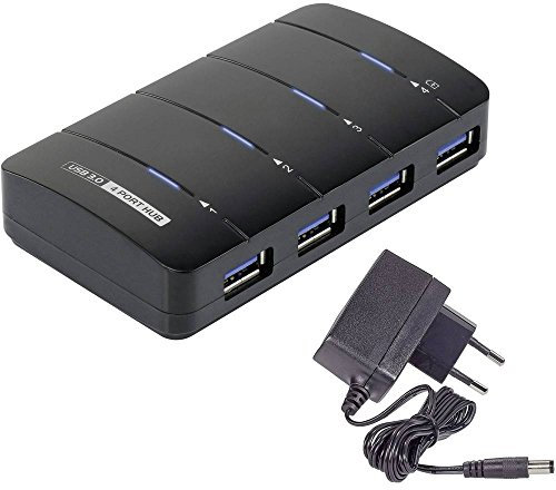 Renkforce 4 Port USB 3.2 Gen 1-Hub (USB 3.0) mit Status-LEDs Schwarz
