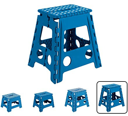 ARREGUI TB-039-A Sgabello Pieghevole Multiuso | Sgabello per Adulti o Bambini | Scala Pieghevole | Scalino | Sgabello per cucina, bagno, campeggio | 39 cm di altezza | Blu