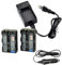 DSTE 2-Pack NP-FM500H Rechange Batterie et DC01E Voyage Chargeur Compatible pour Sony A57 A58 A65 A77 A100 A200 A200 A300 A350 A350 A450 A500 A550 A580 A700