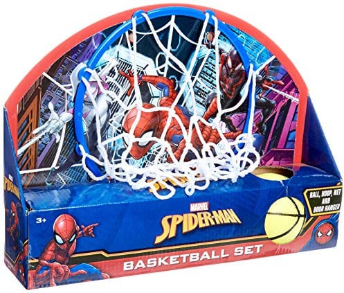 Marvel Ultimate Spiderman 13.5 X 10 Basketball Set Ball, Hoop, Net and Door Hanger, Multi