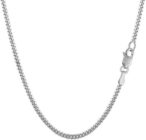 PRINS JEWELS 18 Karat 750 Gold Massive Panzerkette Weißgold Kette 1.6 mm Breit Länge Wählbar (50)