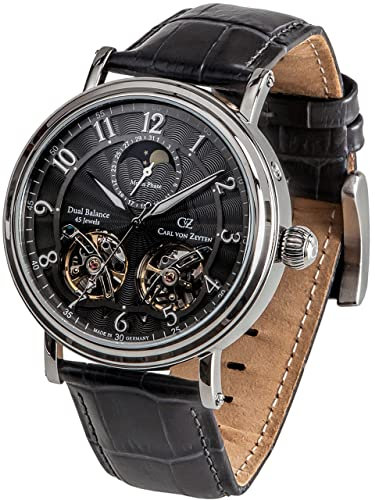 Carl von Zeyten Herren Analog Automatik Uhr mit Leder Armband CVZ0054GY