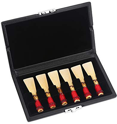 Fagott Rohretui,Reed Container,Bassoon Reed Case,Bassoon Reed Case Fagottrohr Box Fagott Zubehör,Pu Leder Abdeckung Schwarz Bassoon Reed Container Box Case Mit Schlitzen Für 6St Schilf Fagott Zubehör