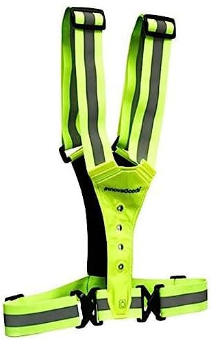 InnovaGoods - LED-Sportgurt für Nachtaktivitäten, Reflektierend, Sicherheitslicht mit 3 Modi, Flexibel, Unisex, Gelb, Einheitsgröße, Polyester