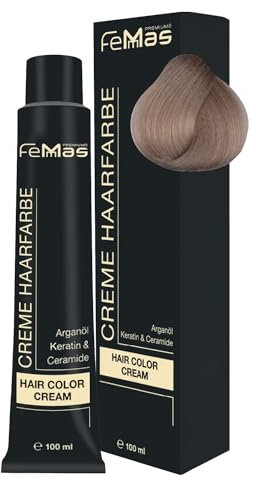 FemMas Tinte para el cabello rubio claro y claro Lime 10.13 I Crema Tinte para el cabello con aceite de argán, queratina y ceramidas I Como coloración permanente del cabello o tinte para obtener