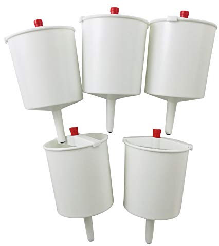 Juego de 5 vasos de plástico para comunión, color blanco