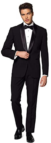 OppoSuits Formales Outfit für Männer - Premium Smoking - Weihnachten - Tailliertes Outfit - Schwarz - Inklusive Blazer, Hose und Fliege
