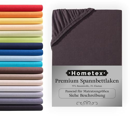 Premium Boxspringbett Spannbettlaken 180-200 x 200-220 cm, Spannbetttuch Bettlaken für Boxspringbett und Wasserbett, Oeko-TEX Made IN Green, Matratzen bis 35cm, Schokobraun