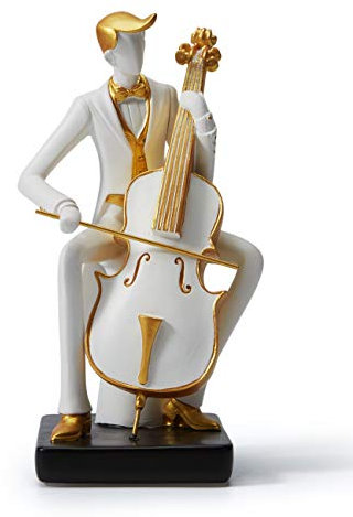HAUCOZE Musik Figuren Skulpturen Modern Arts Geschenk Cello Dekor Statue Polyresin 22cm