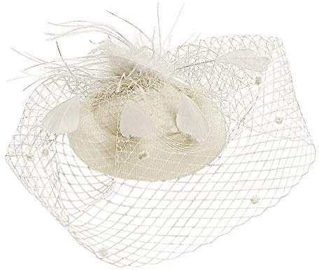 YJZQ Femme Bibi Mariage avec voilette Mini béret Cocktail Chapeau Bibi Kentucky Derby Thé Partyélégant avec Pince à Cheveux