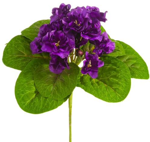 SilksAreForever 8in Silk African Violet Flower Bush -Purple (Pack of 24)