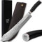 YOUSUNLONG Super Bull Nose Couteau de boucher - Lame en acier inoxydable Damas japonais de haute qualité - Couteau à briser extra long 355mm - Manche ergonomique en bois d'ébène avec étui