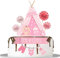 Babyparty Tortendeko Mädchen It's A Girl Tortendeko Set für Taufe Deko Mädchen Baby Geburtstag Kuchendekoration