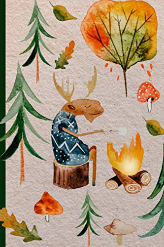 Tage voller Fülle: Illustriertes Tagebuch und Journal DIN A 5 für Fokus, Zielsetzung, Freude und Dankbarkeit. Mama Elch sammelt Holz im Wald
