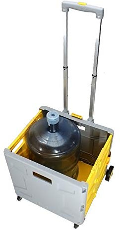 ASN Einkaufskorb mit Rollen 4-Rad Kaufwagen Klappbox, Aufbewahrungsbox Mit Deckel Mit Verstellbarem Griff, Supermarkt Lebensmittel Camping Campingwagen, Leicht Zu Tragen, 65L