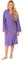 Twinzen Peignoir de Bain Femme - XL - Violet - 100% Coton avec Capuche - Certifié OEKO-TEX® - Robe de Chambre Eponge 2 Poches, Ceinture - Doux, Absorbant et Confort