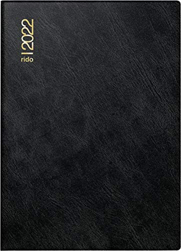 rido/idé 7018242902 Taschenkalender Technik III, 1 Seite = 2 Tage, 100 x 140 mm, Schaumfolien-Einband Catana schwarz, Kalendarium 2022