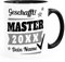 SpecialMe® Tasse Master Abschluss mit Name und Jahr Geschenk Masterabschluss Masterarbeit Studium bestandene Prüfung Master Inner-Schwarz Keramik-Tasse
