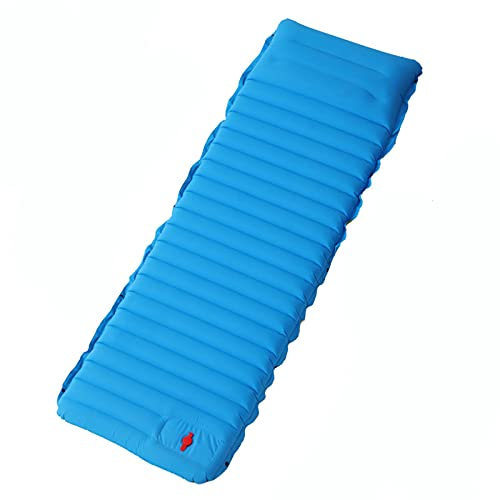 JIXIN Colchón De Aire Ultraligero Autoinflable, Almohadilla para Dormir Más Ancha, Cama Inflable para Empalmes, Colchoneta De Picnic En La Playa, Tienda De Campaña, Cojín De Aire,Azul