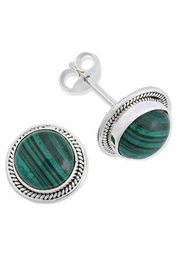 Edelstein Ohrringe Damen 925 Silber | echtes Silber, verschiedene echte Steine zur Auswahl, handarbeit aus Indien, im Geschenkbeutel