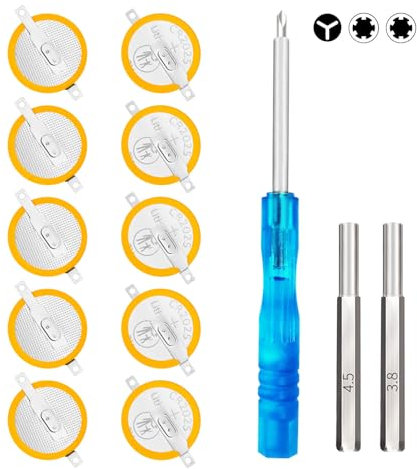 IWANGDO Boutons CR2025 avec Languette Compatibles avec Les Jeux Game Boy Color, Bleu, Rouge, Or, Argent, Cristal, avec Tournevis Tri-Wing