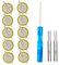 IWANGDO CR2025 Buttons with Tongue Compatible with Game Boy Color, Blue, Red, Gold, Silver, Crystal, with Tri-Wing Screwdriver