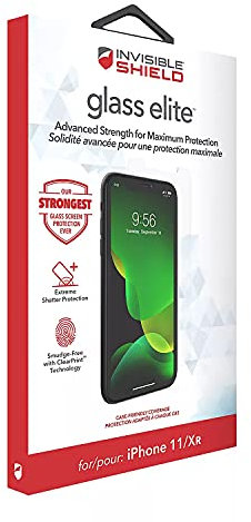 ZAGG InvisibleShield Glass Elite+ Screen Protector for iPhone 11 and iPhone XR – Anti-Microbial Technology, Smudge-Free ClearPrint, Extreme Shatter, Impact and Scratch Protection