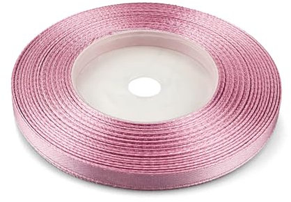 Netuno 1x Satinband Altrosa 6 mm x 32 m Schleifenband bunt Geschenkband farbig Dekoband Stoffband Satinrolle Satinbänder rote Schleife Geschenk Verpacken Dekoration Satinband Rolle ribbon silk