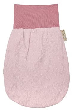 KraftKids Strampelsack Doppelkrepp Rosa für den Herbst/Winter aus Musselin Baumwolle und warmen Fleece in zwei Größen erhältlich