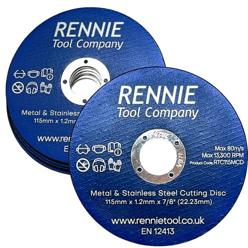 Pack Of 10-115mm x 1.2mm Thick Ultra Thin Stainless Steel Cutting Discs for Angle Grinder,4.5 Cutting Blades for Metal, Stainless Steel Pipes, Steel Cables, and Non-ferrous Metals